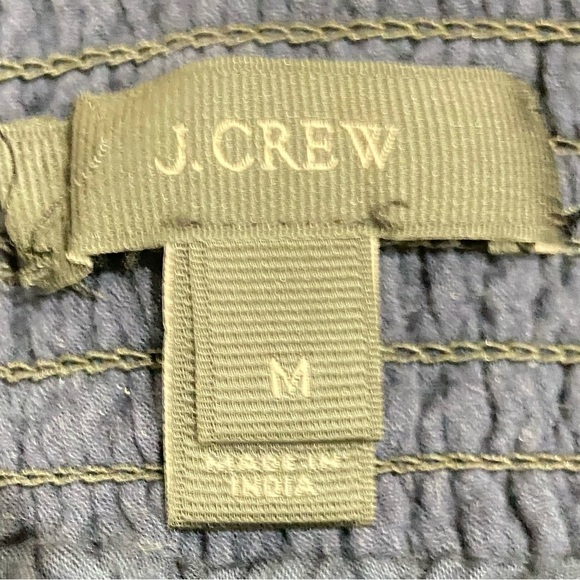 J crew 100% cotton lined navy shorts gold metallic embroidery pineapples medium - Picture 9 of 9